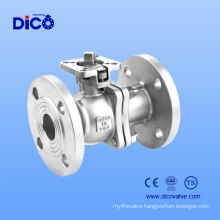 Investment Casting CF8 2PC Flange Ball Valve with ISO 5211 Pad